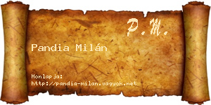 Pandia Milán névjegykártya