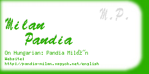 milan pandia business card